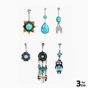 Boho Turquoise Belly Rings
